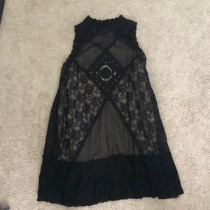 Free people open back black dress